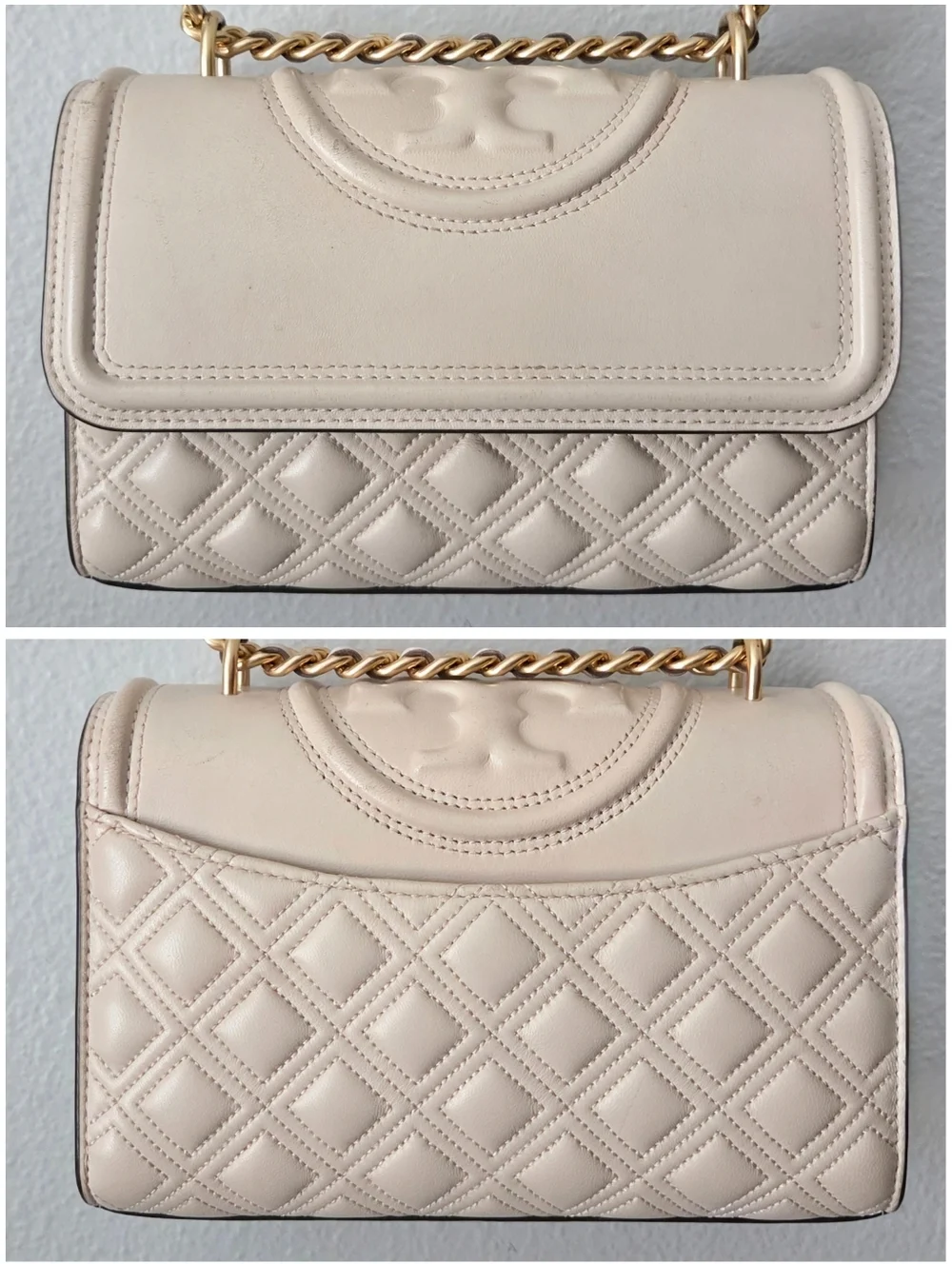 Tory Burch Fleming Convertible Shoulder Bag, Cream & Gold